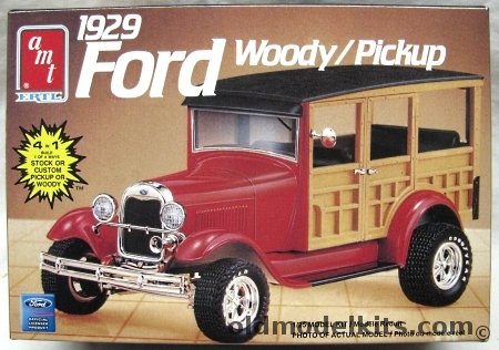 AMT 1/25 1929 Ford Model A Pick Up - Build One of Four Ways - Truck / Woody Wagon / Custom / Stock, 38592 plastic model kit